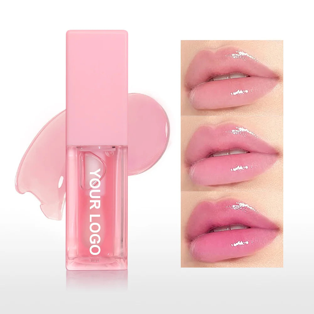 Custom Lip Oil Private Label Vegan Cruelty Free Organic Fruit Flavors Watermelon Hydrating Tinted Lip Oil