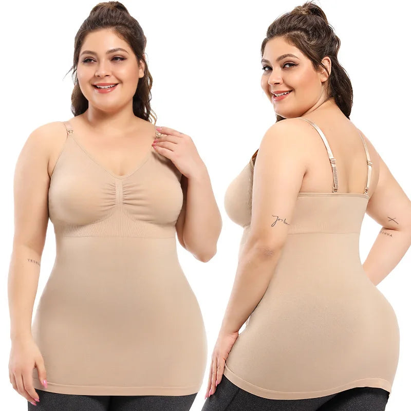 Plus Size Maternity Nursing Bodysuit Front Open Buckle Tank Top for Breastfeeding and Light Body Shaping Postpartum