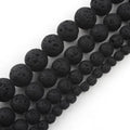 Wholesale Black Rubber Lava Stone Beads 4/6/8/10MM Volcanic Rock Round Loose Beads for Jewelry Making MegaBDM