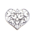 31x36mm Heart Charms Antique Silver Color Pendants DIY Crafts Making Findings Handmade Tibetan Jewelry