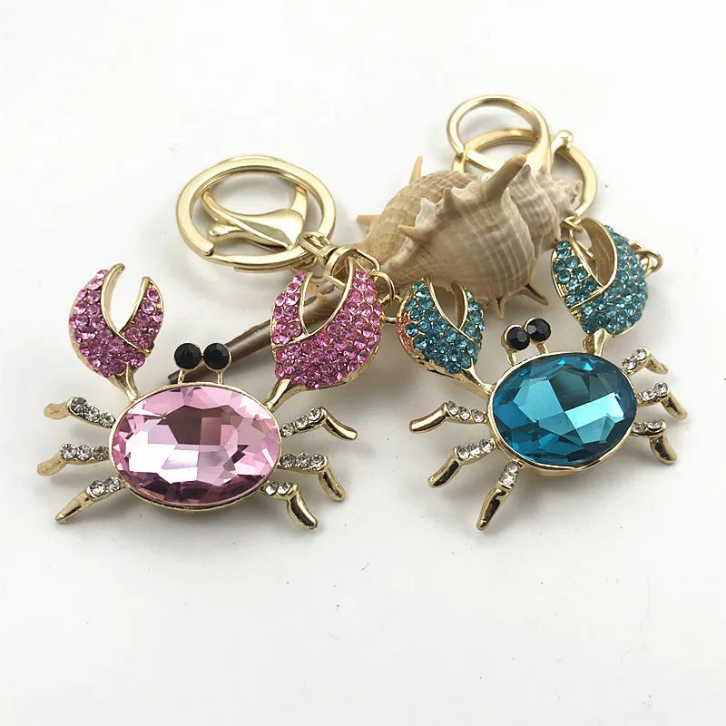 Factory Price Crab Keychain OEM Order Diamond Customize Metal Key Ring Car Bag Phone Accessories Key Chain Gift Manufacturer