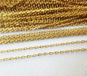 Tiny Brass Link Chain 0.75x1mm Jewelry Making Finding