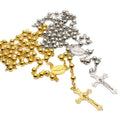 Hot Sale Christian Jewelry Gold Filled Cross Bead Rosary Necklace for Women Men