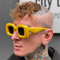 UNOC 2023 New Fashion Square Sunglasses Funny Candy Color Eyewear Shades Blue PC Acrylic Trending Sun Glasses for Men Women