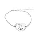 Doll Carved Name Bracelet As a Commemorative Gift Children Babies S925 Sterling Silver Peach Heart Bracelets