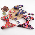 Japanese Elements Cherry Blossom Print Neoprene Pet Vest Collar Set of 6 With Metal Dog Buckle and Plastic Carabiner