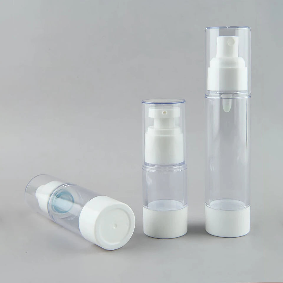 15ml 30ml Transparent Plastic Vacuum Airless Pump Seal Skincare Packaging Empty Foundation Cream Gel Lotion Bottle