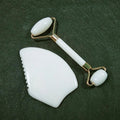 Diy Wholesale Private Label Gua Sha Set Crystal Beauty Pink Stone Natural White Jade Facial Massage Face Jade Roller