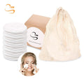 Eco-friendly 8cm Round  Bamboo Terry Face Makeup Remover Pads Woman Bamboo Reusable Pads