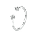 925 Sterling Silver Exquisite Moissanite Open Ring Fashion Jewelry Dazzling Adjustable Platinum Plating Ring