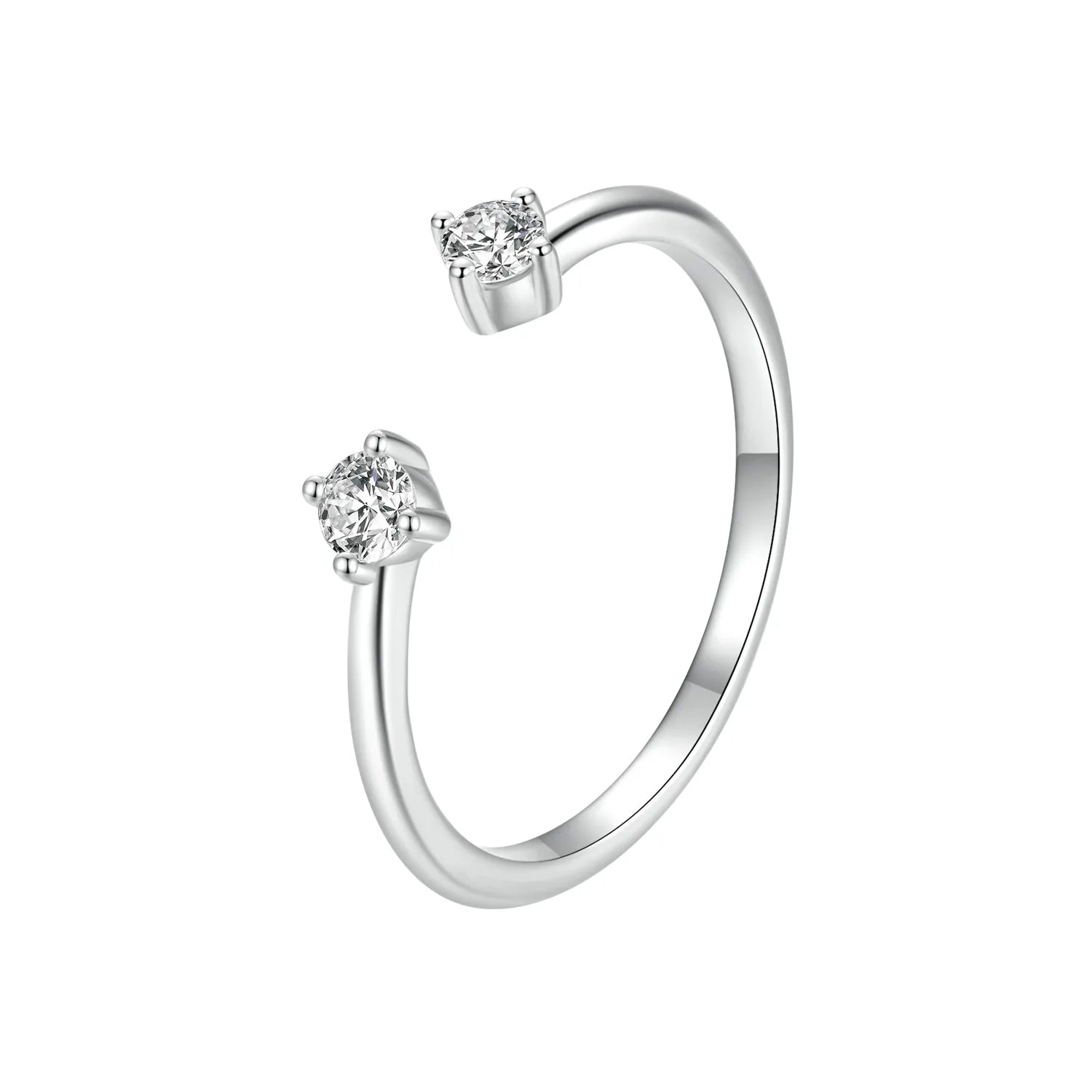 925 Sterling Silver Exquisite Moissanite Open Ring Fashion Jewelry Dazzling Adjustable Platinum Plating Ring