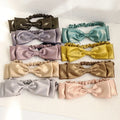Women Cross Stretchy Butterfly Sweet Satin Elastic Hair Band Winter Solid Color Custom Headband