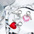 Pearl Crystal Love Heart Bag Charm Keychain Romantic Valentine's Day Star Backpack Pendant Accessories Key Chain Key Ring Gift