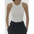 Summer Hot Sale Minimalist Style Basic Ribbed Knit Solid Color Sleeveless Women  Casual Tank Top