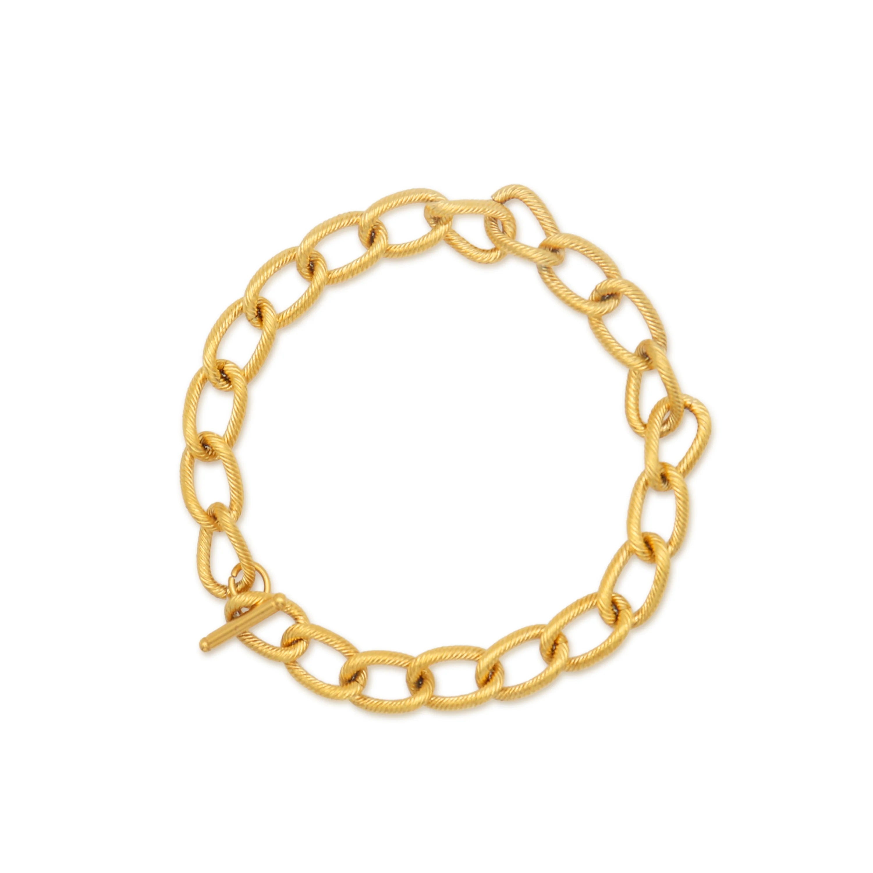 Chris April Fashion Jewelry 316L Stainless Steel PVD Gold Plated Geometry Big Circle Chain Bracelet