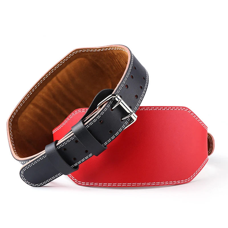 Sports Leather Weight Lifting Belt 6 Inches Wide Padded Gym Belt for Men and Women Back Support for Weightlifting