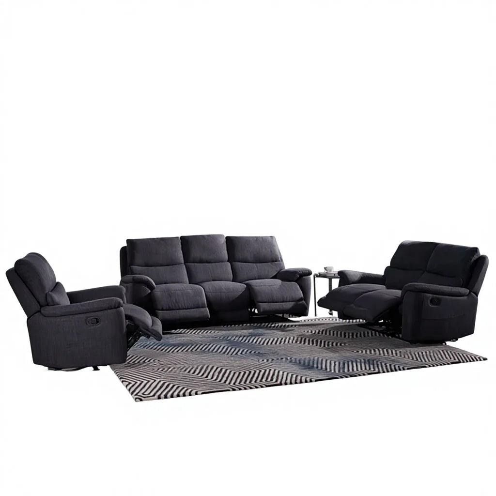 MANWAH CHEERS Fabric Manual Reclining Sofa 3 2 1 Seat Set Modular Comfortable Sofa with Wide Armrest for Living Room Villa Gym