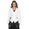 TWOTWINSTYLE Elegant Women's Cross Placket Slim Blazers Simple Femininos Long Jacket with Solid Color Women Coats