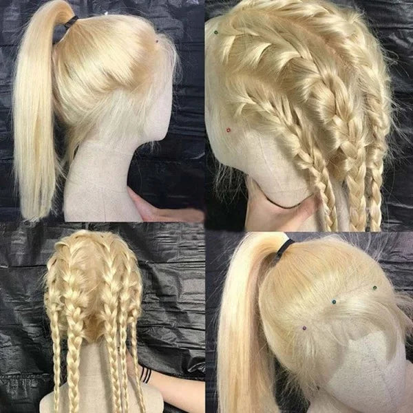 Honey Blonde 613 Cheap 360 Guangzhou Wigs for Black Women Straight Braiding Human Hair HD Transparent 360 Lace Frontal Wig