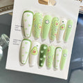 Luxury False Nails Gift Package Box 3D Emboss Relief Decor French Gel Bling Long Coffin Ballerina Press on Nails at Home