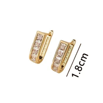 Joyeria Stylish Women'sHuggies Earrings With 18K Laminated Gold Plated Brass and Cubic Zirconia Wholesale Earrings Women