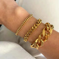 2021 Women High End 18K Gold Plated Bracelets Stainless Steel  Chain Link Bracelet