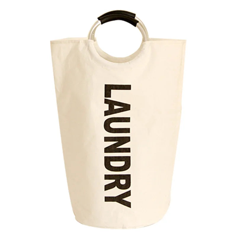 Wholesale Large Foldable Canvas Linen Bathroom Cloth Storage Washing Bin Collapsible Laundry Hamper Handles for Laundry Baskets