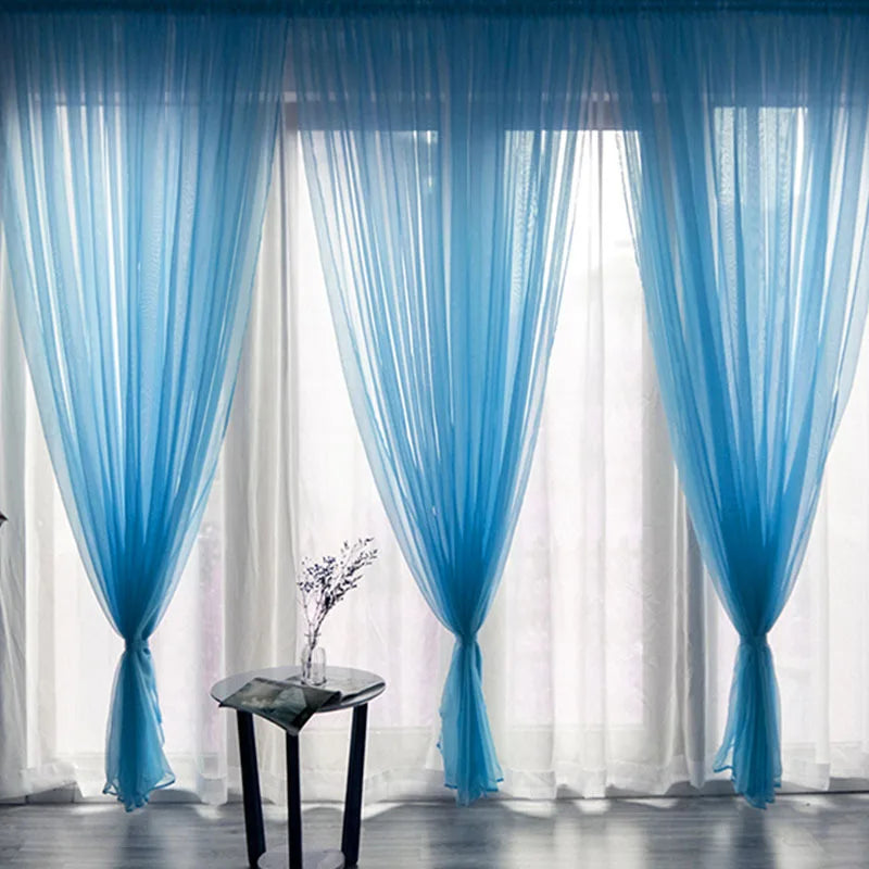 XinLan Top Sell Simple Solid Plain Voile Sheer Curtain Living Room Bedroom Hotel Window Curtain