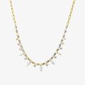 Baguette Marquise CZ Spike Half Tennis 925 Sterling Silver Jewelry Necklace