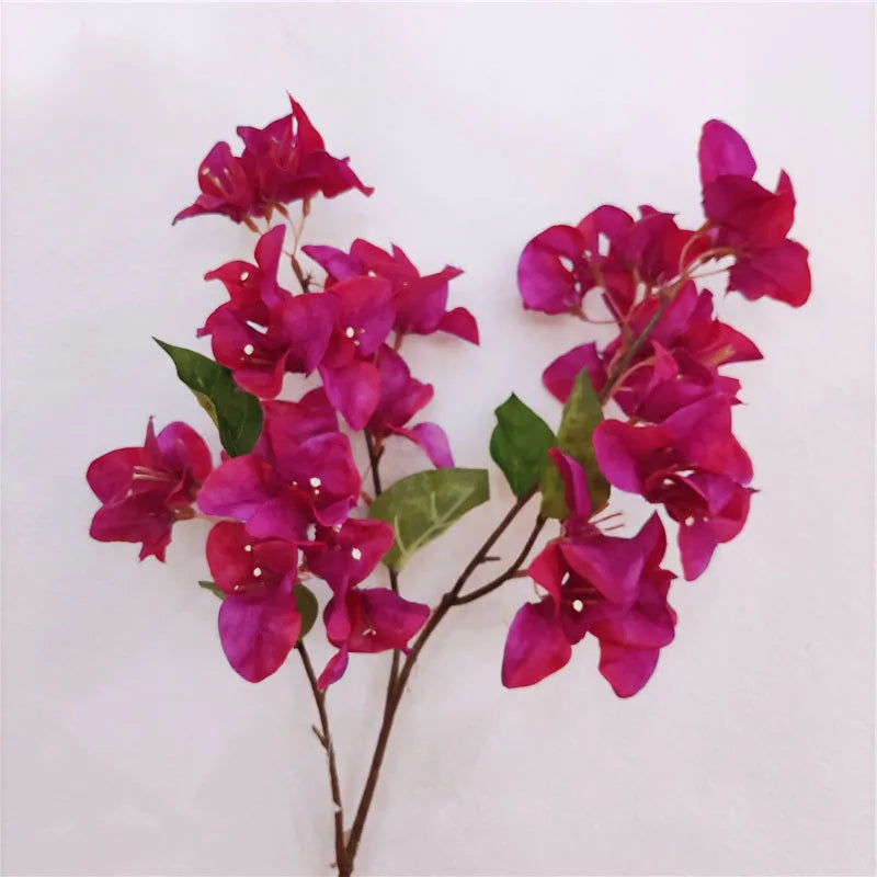 New Design Red White Silk Flower 3 Branches Artificial Bougainvillea 70cm Home/Wedding/Valentine's Day Decoration