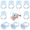 Pink Blue Disposable Eyelash Blooming Cup Easy Fan Lash Extensions Tools Eyelash Flower Cup Easy Fans Glue Rings 100pcs/bag