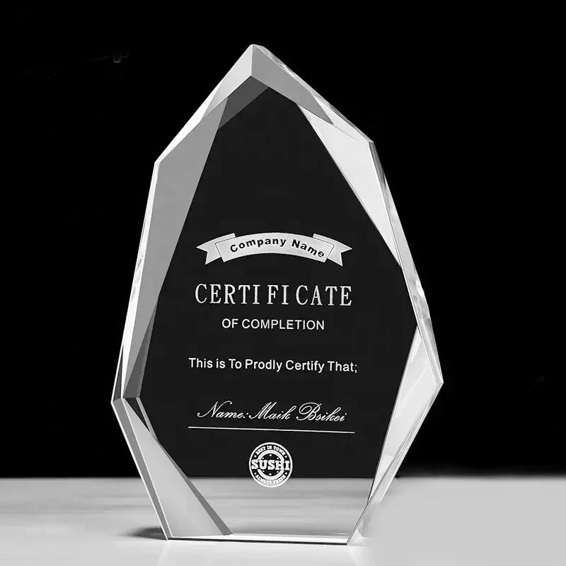 Wholesale Crystal Medal Iceberg Shape Crystal Trophy for Competition Presentation Souvenir Awards
