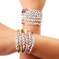 Inspired Bracelet with Rice Beads English Letter Bohemia Style Zinc Alloy Pearl Heart Shape for Friends Gifts