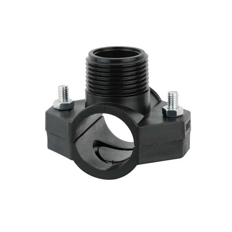 1/2" 3/4'' 1" 2" Irrigation Drip HDPE Pipe Plumbing Tubing Thread 4 Screws Fittings Plastic PP Clamp Saddle for Water Line