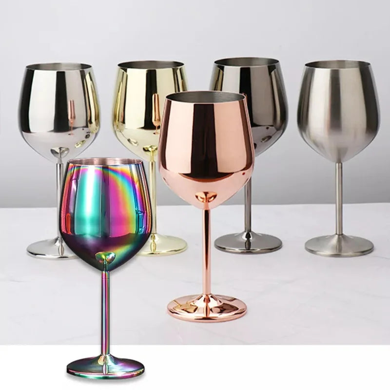 Luxury Red Wine Glasses Goblet Cup Gold Copper Plated Stainless Steel Customized for Wedding Party 16oz Packaging