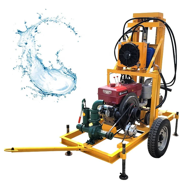 Rotary Power Head 150m Water Well Drilling Rig with Mud Pump Hydraulic Water Well Machine With Cheap Price