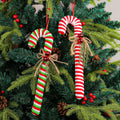 Christmas Candy Canes Christmas Tree Hanging Ornaments Twisted Red White Crutch Candy Canes for Xmas Home Party Decoration
