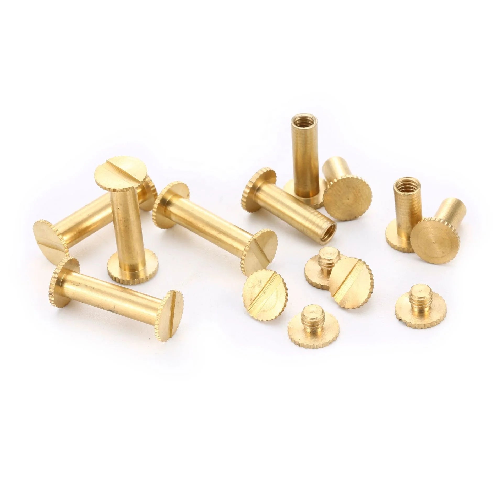 Chicago Wood Screw Brass Knurling Account Side Lock Butt Male Female Slotted Book Binding Post Metric Measurement System