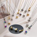 MIENTER Perfume Bottle Necklace Handmade Design Stainless Steel Roller Ball Bottle Pendant Jewelry Necklace
