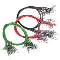 ZHUORUN Fishing Lures Stainless Steel Trace Wire Leader Swivel Tackle Spinner Swivel Line 50cm 150LB Red Green Black