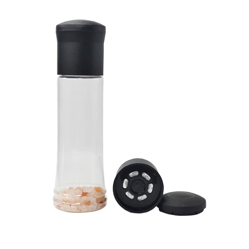 Customized 340ml Manual Pepper & Salt Grinder Eco-Friendly Plastic & Ceramic Core Kitchen Spice Mill PC Material