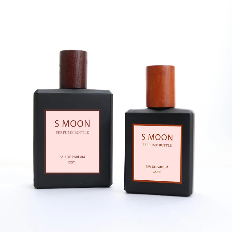 S Moon 50ml Matt Black Refillable Empty  Glass Perfume Bottle  Reed Diffuser Glass Bottle With Caps