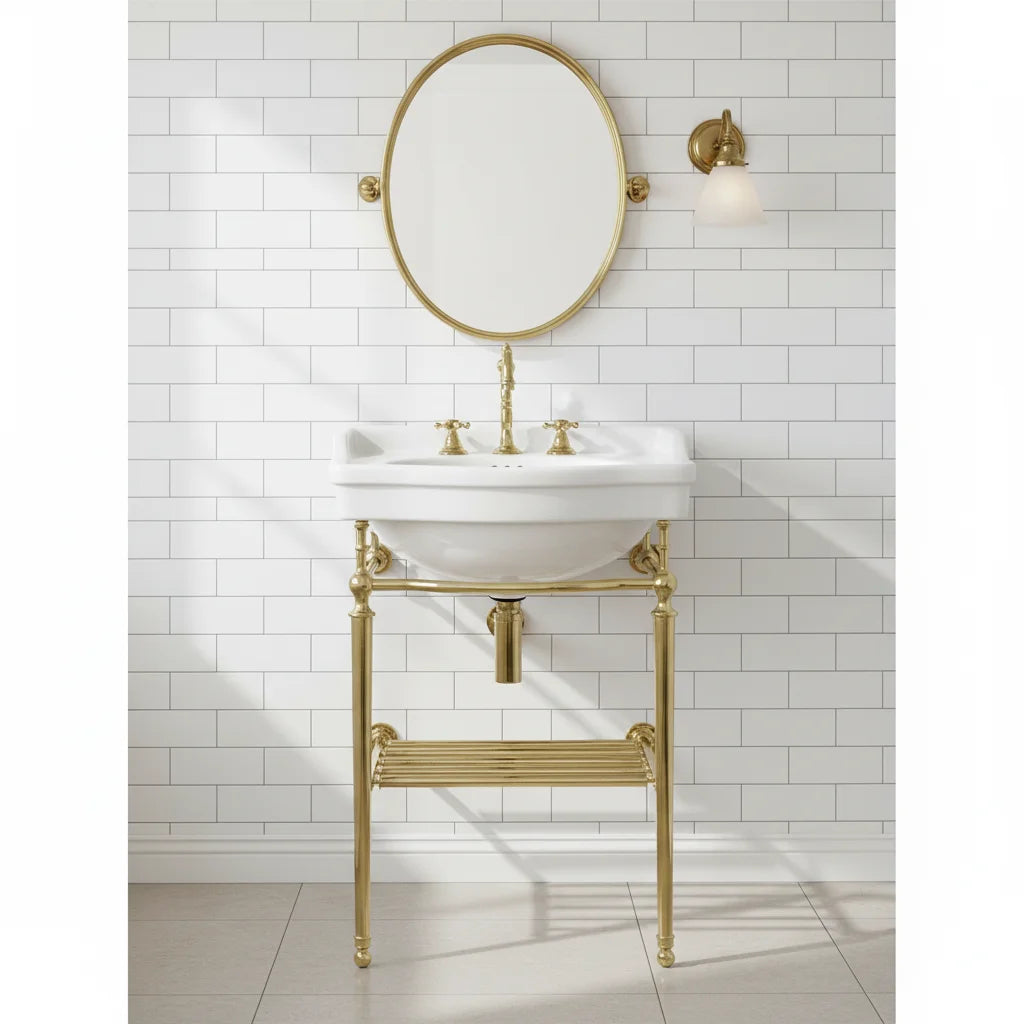 Luxuriously OEM Size Chrome Finish Brass Stainless Steel Wall-Mounted Light Stand for Bathroom Basin Wash Basin Bath Hardware