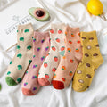 High Quality Women Girls Novelty Funny Strawberry Avocado Jacquard Colorful Fruit Socks