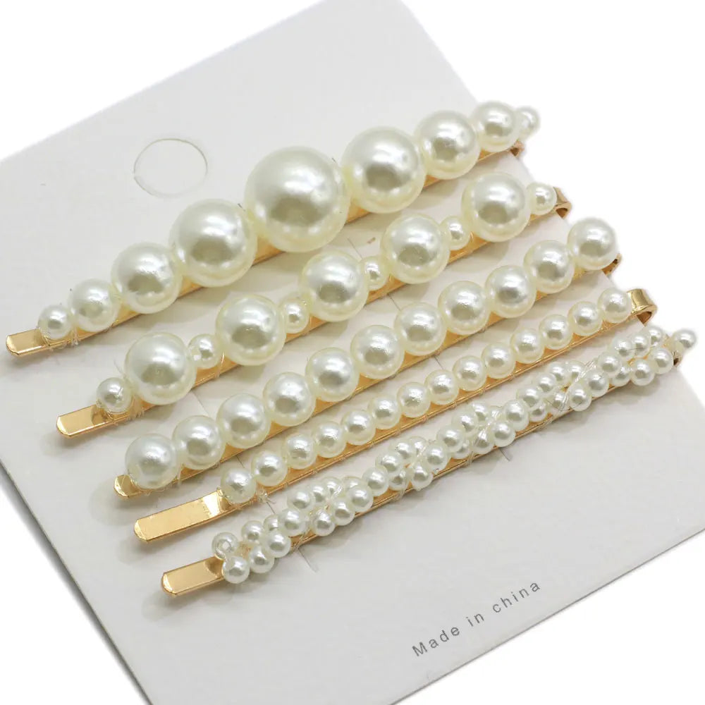 Elegant White Pearl Hair Clip Sweet Girls Sweet Hairpin Cute Edge Hair Clips Fashion Styling Tools