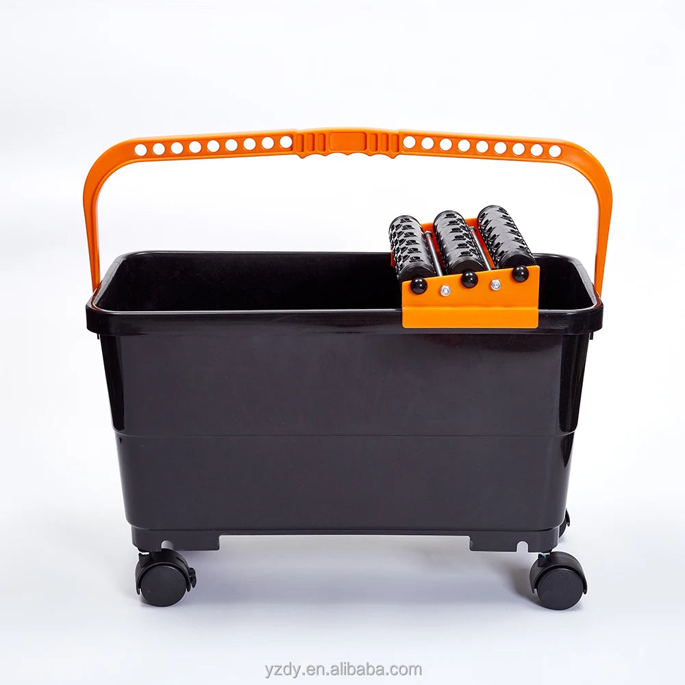 Professional Ceramic Tile Washing Bucket With Grid Sponge and Double Roller for Efficient Grout Cleaning and Floor Maintenance