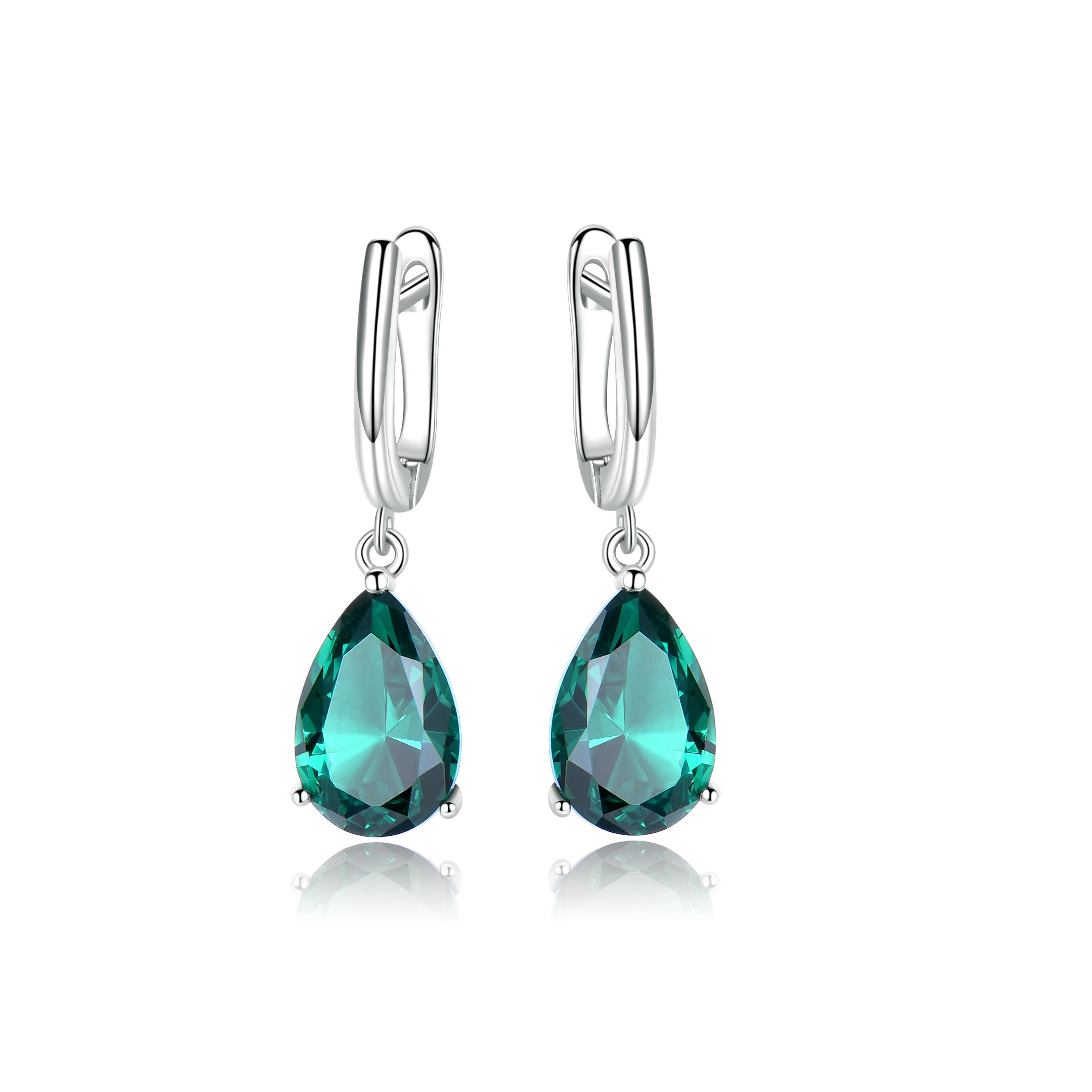Luxury 925 Sterling Silver Stud Earrings with Trendy Cubic Zirconia Gemstone Women's High Jewelry Water Drop Design Wholesale