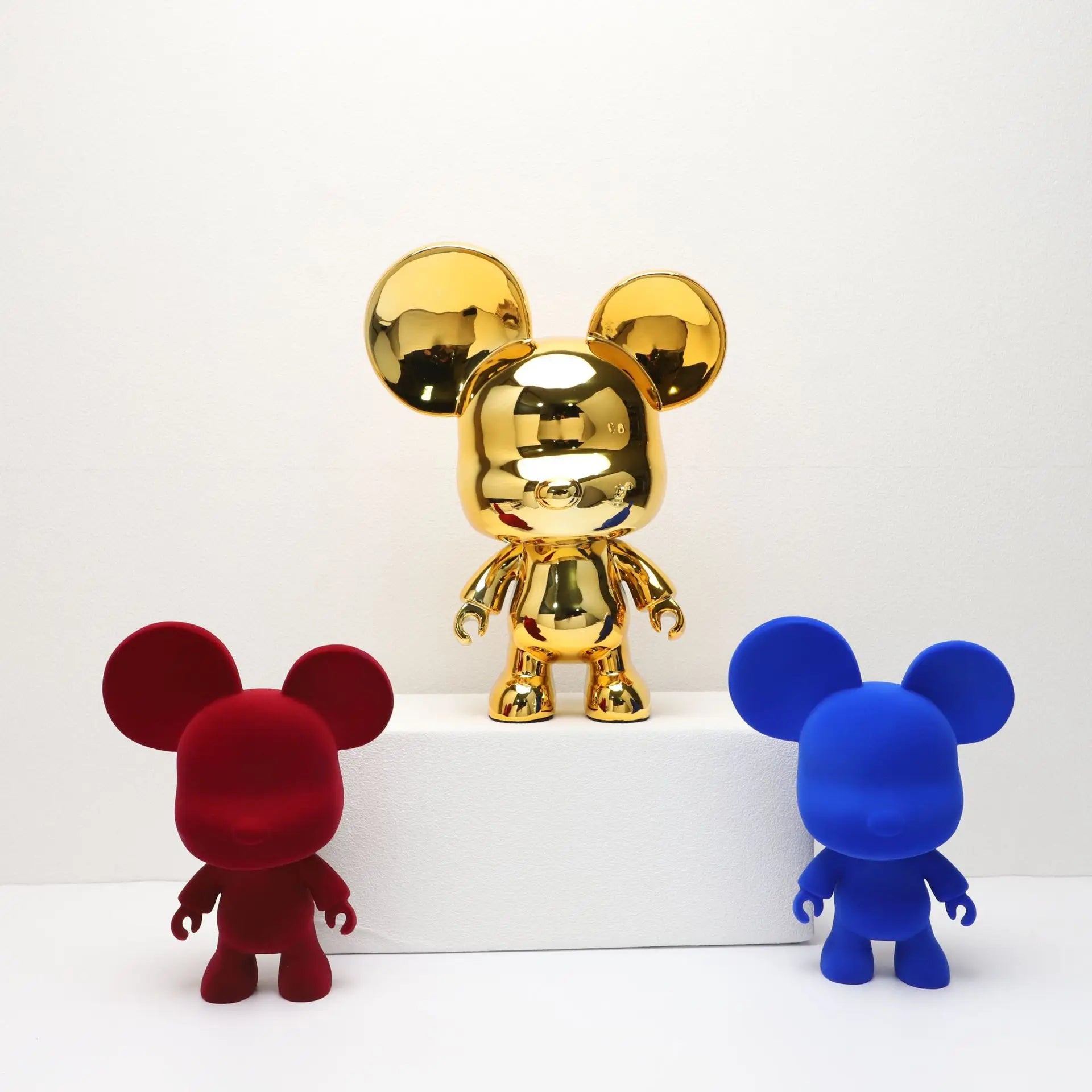 Flocking Doll Resin Ornament Plating Creative Bear Ornament Living Room Bedroom Cute Decoration