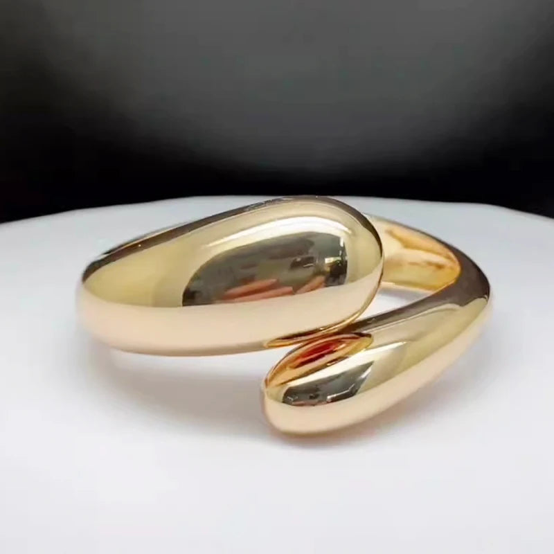 Hansidon New Arrival Fashion Jewelry Hypoallergenic Open Cuff Bangles Tarnish Free Waterproof Metal Gold Couple Chunky Bracelets
