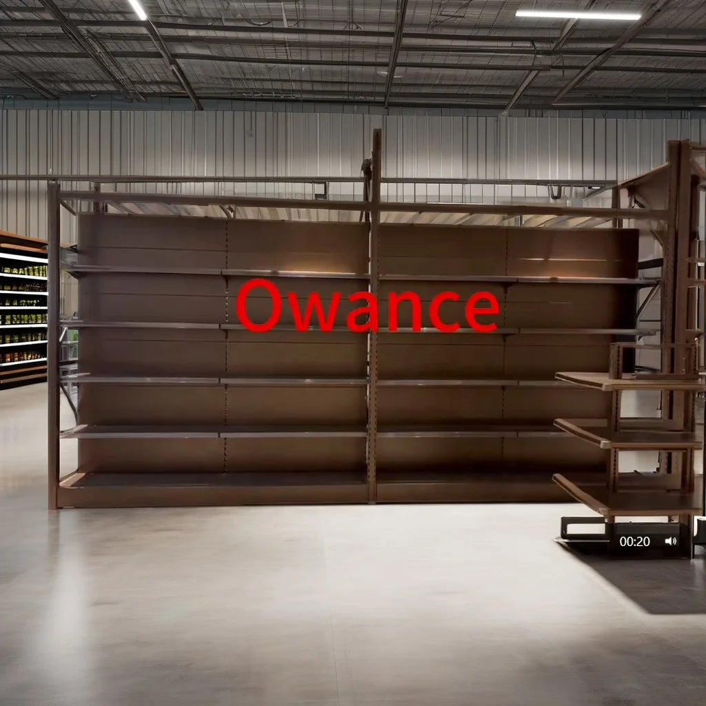 Ownace Metallic Supermarket Building Shelves Gondola Shelves Supermarket Display Racks
